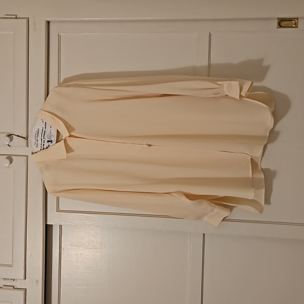 Anna Kriste Light Yellow Sheer Long Sleeve Button Down Shirt